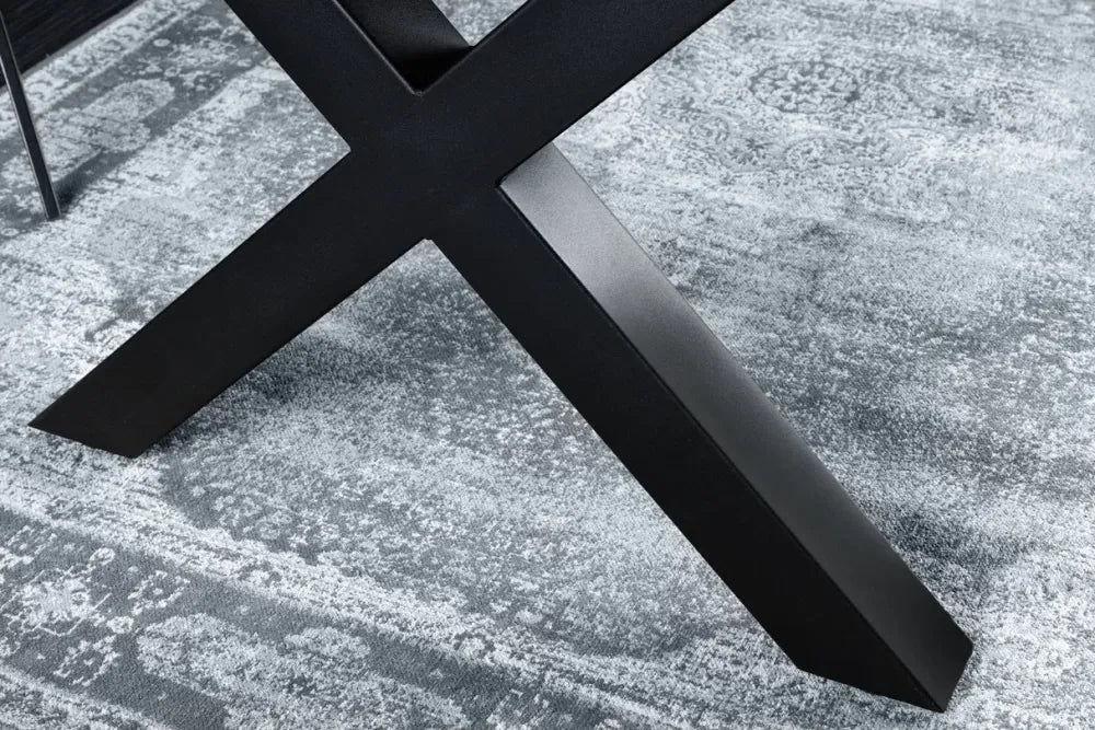 Masa din Derivat din lemn Gri si Metal Negru L200xH76cm Wild