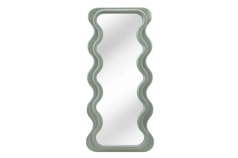 Oglinda cu rama din Poliuretan/MDF Verde H160xL70cm Curvy