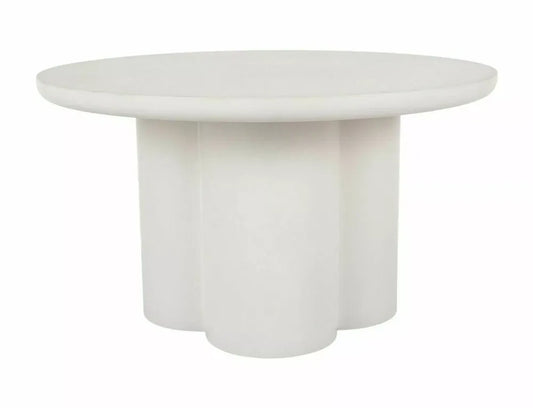 Masuta de cafea din MDF+Microciment Ecru D80xH45cm Rosalia