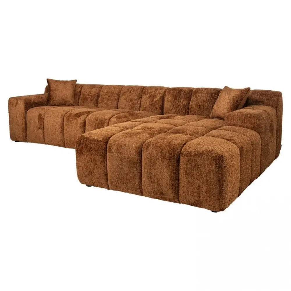 Coltar fix cu orientare dreapta tapitat cu Stofa Be lovely Maro L325cm Cube Richmond Interiors