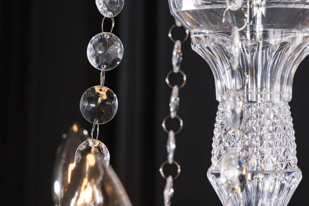 Candelabru din Metal Argintiu si Acrilic Transparent D80xH75cm Diamonds
