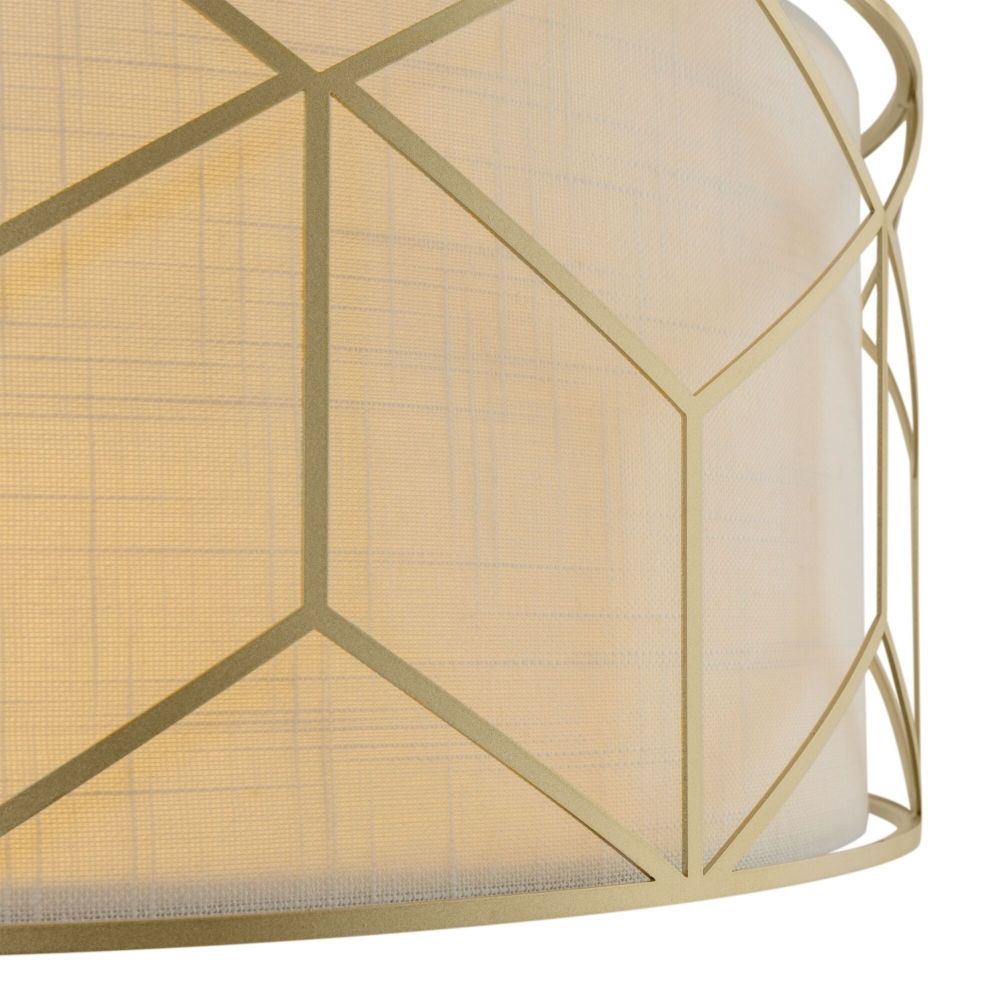 Lustra rotunda cu inaltime reglabila din Textil Alb cu 4 becuri D45xH77cm Messina