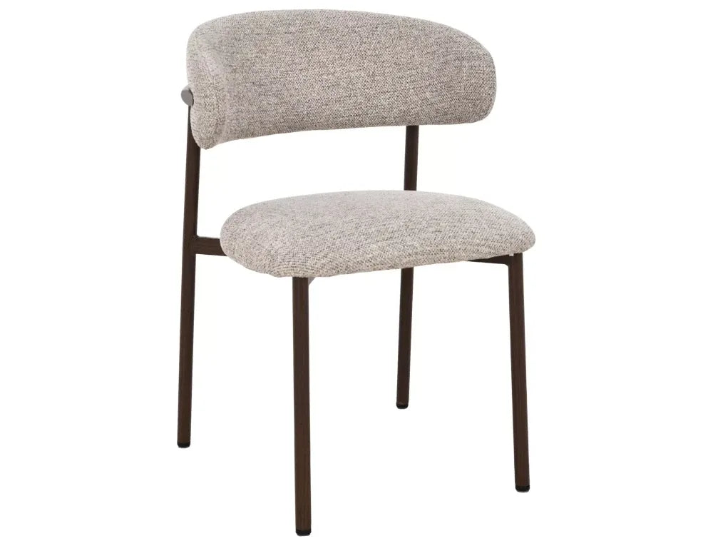 Set 2 scaune din Stofa Bej si Metal Maro inchis H80xL56xA58cm Elton II