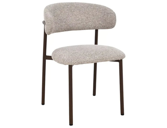 Set 2 scaune din Stofa Bej si Metal Maro inchis H80xL56xA58cm Elton II