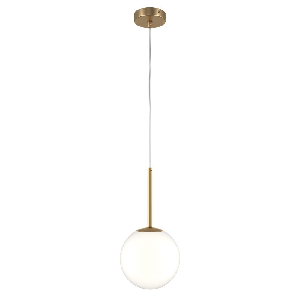 Pendul din Metal si Sticla Auriu/Alb D18xH180cm Basic form