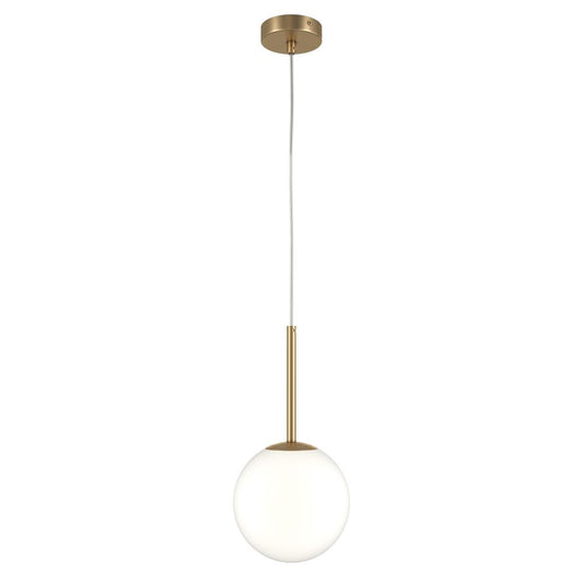 Pendul din Metal si Sticla Auriu/Alb D18xH180cm Basic form