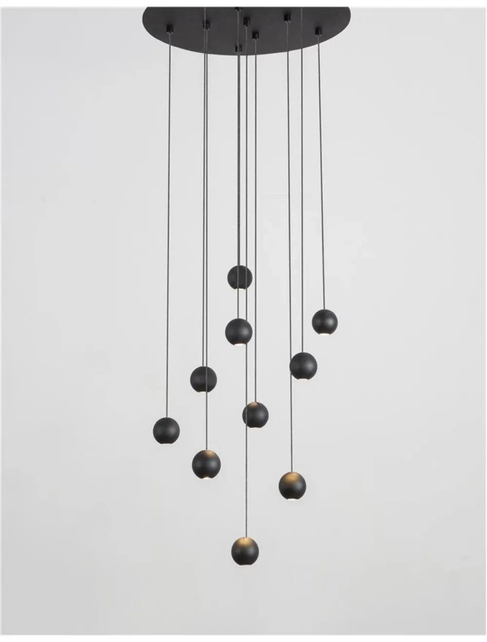 Candelabru structura din Aluminiu Negru si abajur din Aluminiu Negru H150xL40.5cm IP20 48W 1902lm 3000k NOCCI