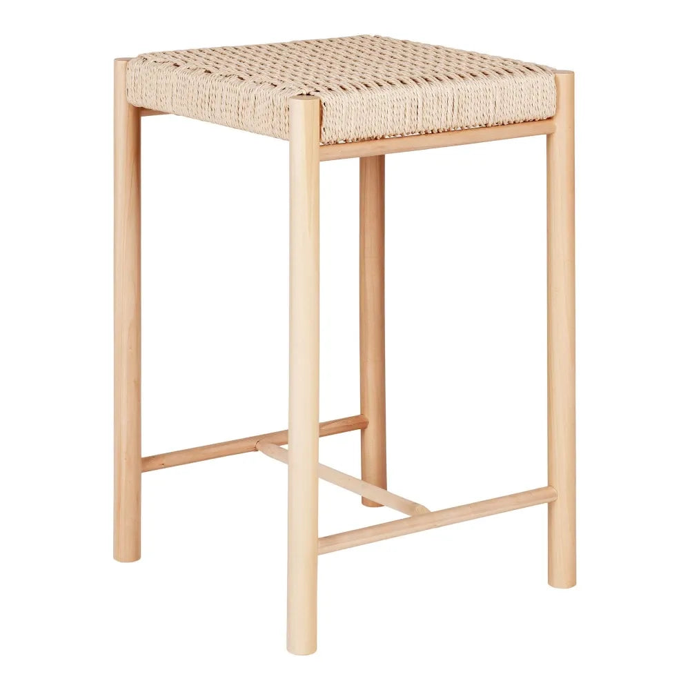 Scaun de insula fara spatar din Lemn Maro si Rachita Maro H66,5xL42xA42cm Abano