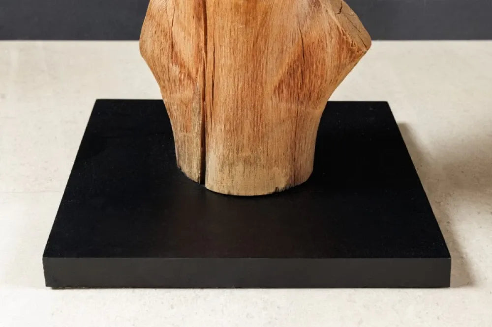 Lampa de podea din Lemn Maro si Textil Bej H175xD55cm Tree