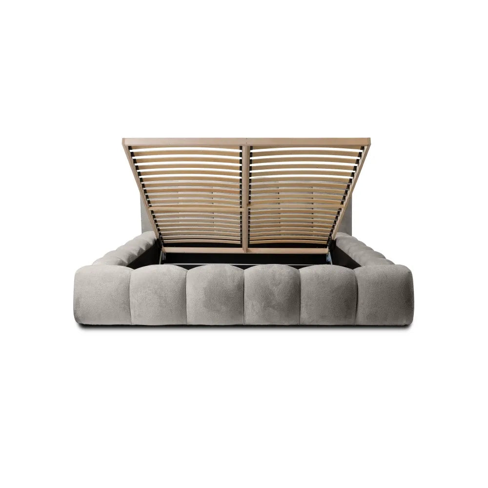 Pat 140x200cm tapitat cu Chenille Gri deschis Dallas
