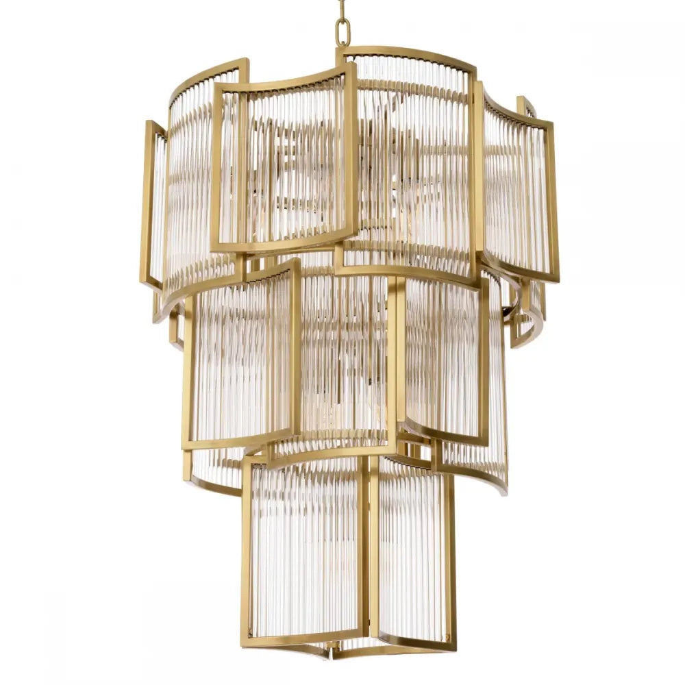 Candelabru din Metal Alama atichizata si Sticla Transparent H84xD58cm Jet set Eichholtz