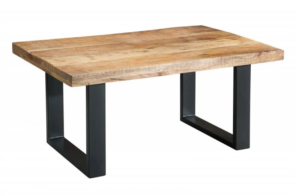 Masuta de cafea Dreptunghiulara din Lemn masiv de mango Maro si Metal Negru L100xH46cm Iron Craft