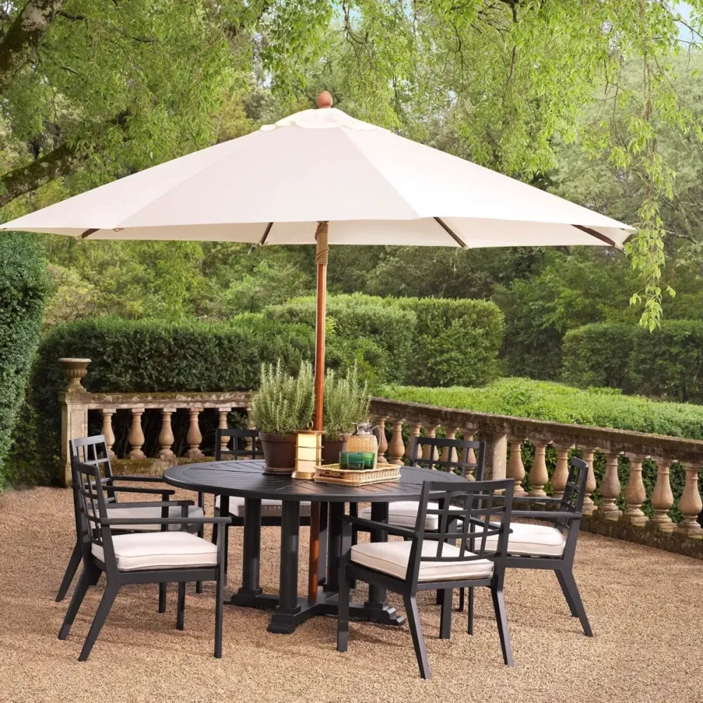 Scaun de exterior din Metal Negru si Stofa Alb H88.5xL64.5xA65cm Cap-Ferrat Eichholtz