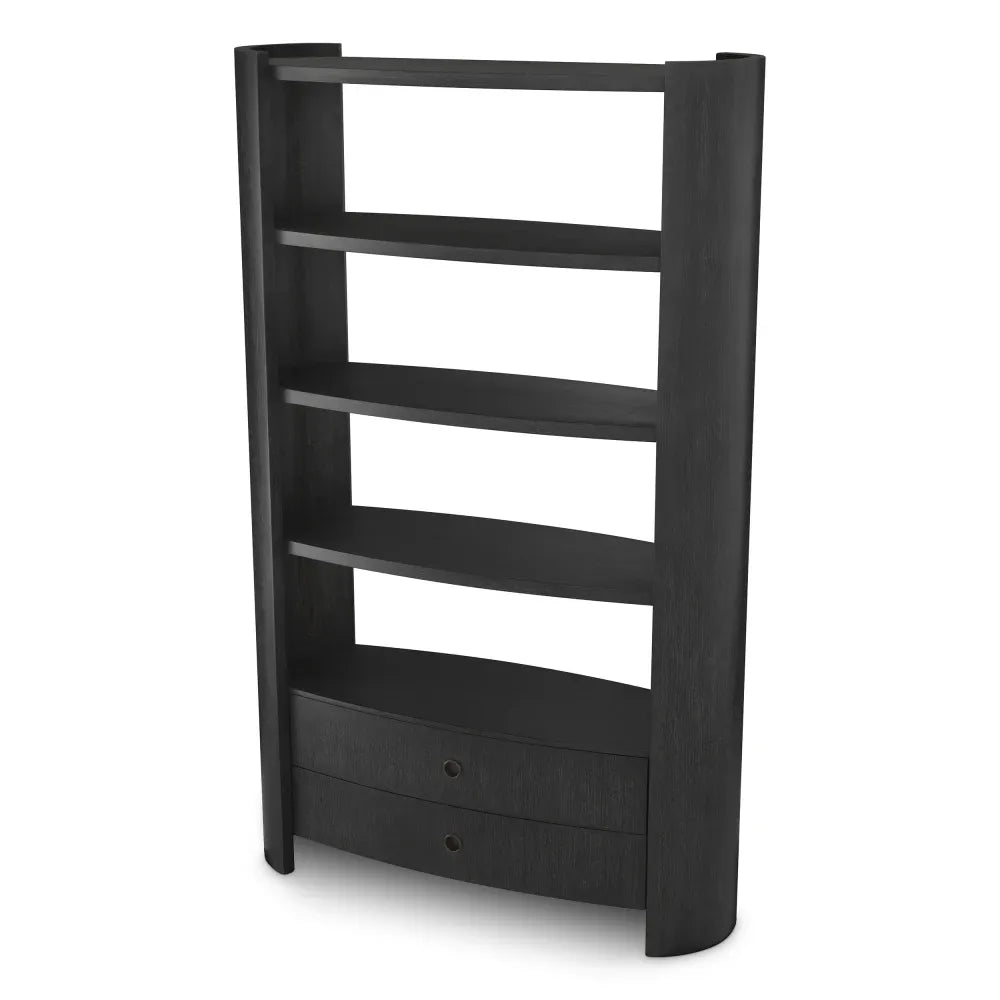 Biblioteca din Furnir de stejar Gri carbune L130xH210cm Splendora Eichholtz