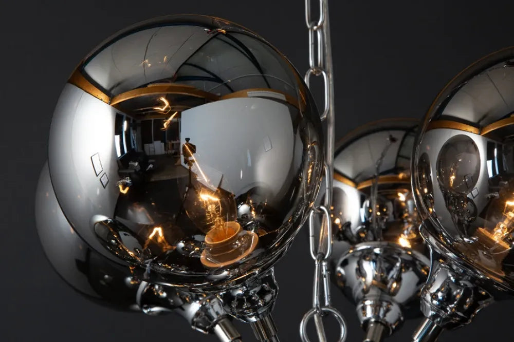 Pendul din Metal Argintiu si Sticla Argintiu L72xH72cm GALAXY