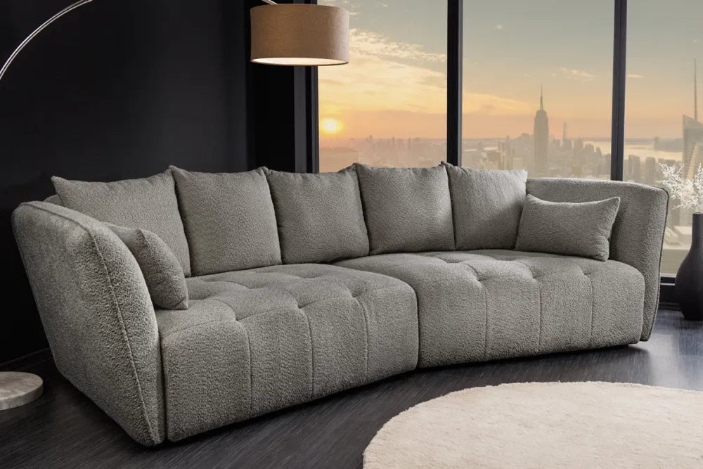 Canapea tapitat cu Stofa boucle Gri L295cm Royal