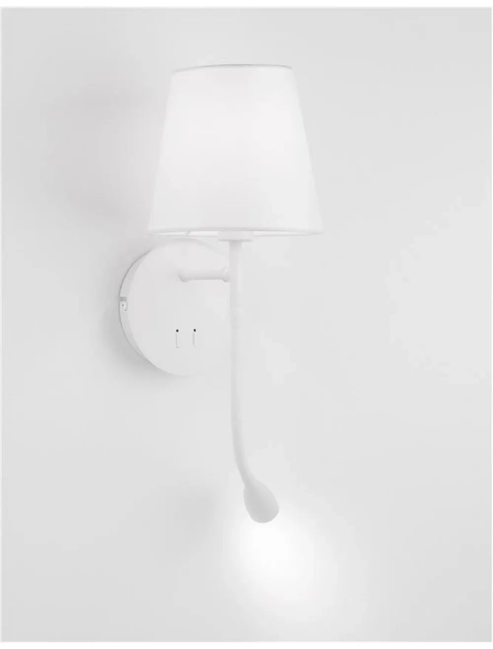 Aplica de perete structura din Aluminiu Alb si abajur din Textil Alb H30xL19cm IP20 3W 180lm 3000k NIA