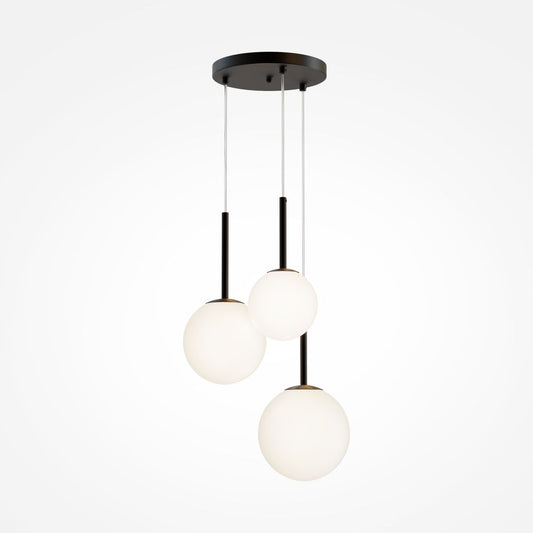 Lustra din Metal si Sticla Negru mat/Alb cu 3 becuri E14 40W D40xH180cm Basic form