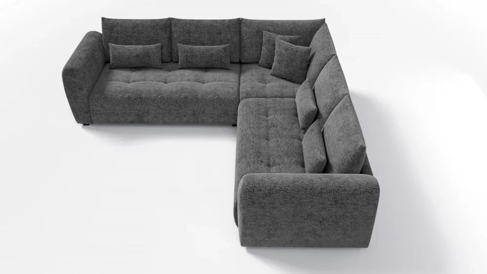 Coltar simetric tapitat cu Chenille Sajma 18 Gri L306x306cm Trezzo