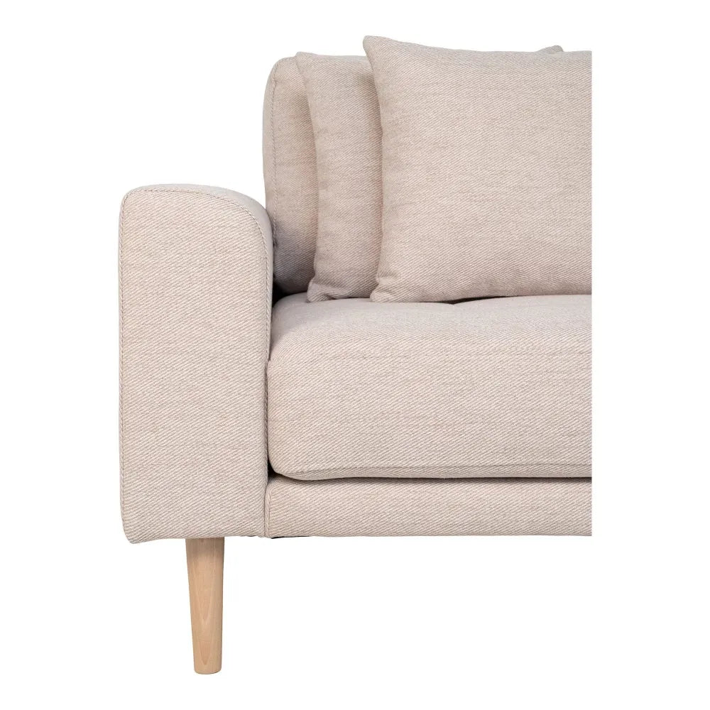 Coltar orientare dreapta cu picioare din Lemn de fag maro tapitat cu Stofa Bej L290xH76cm Lido