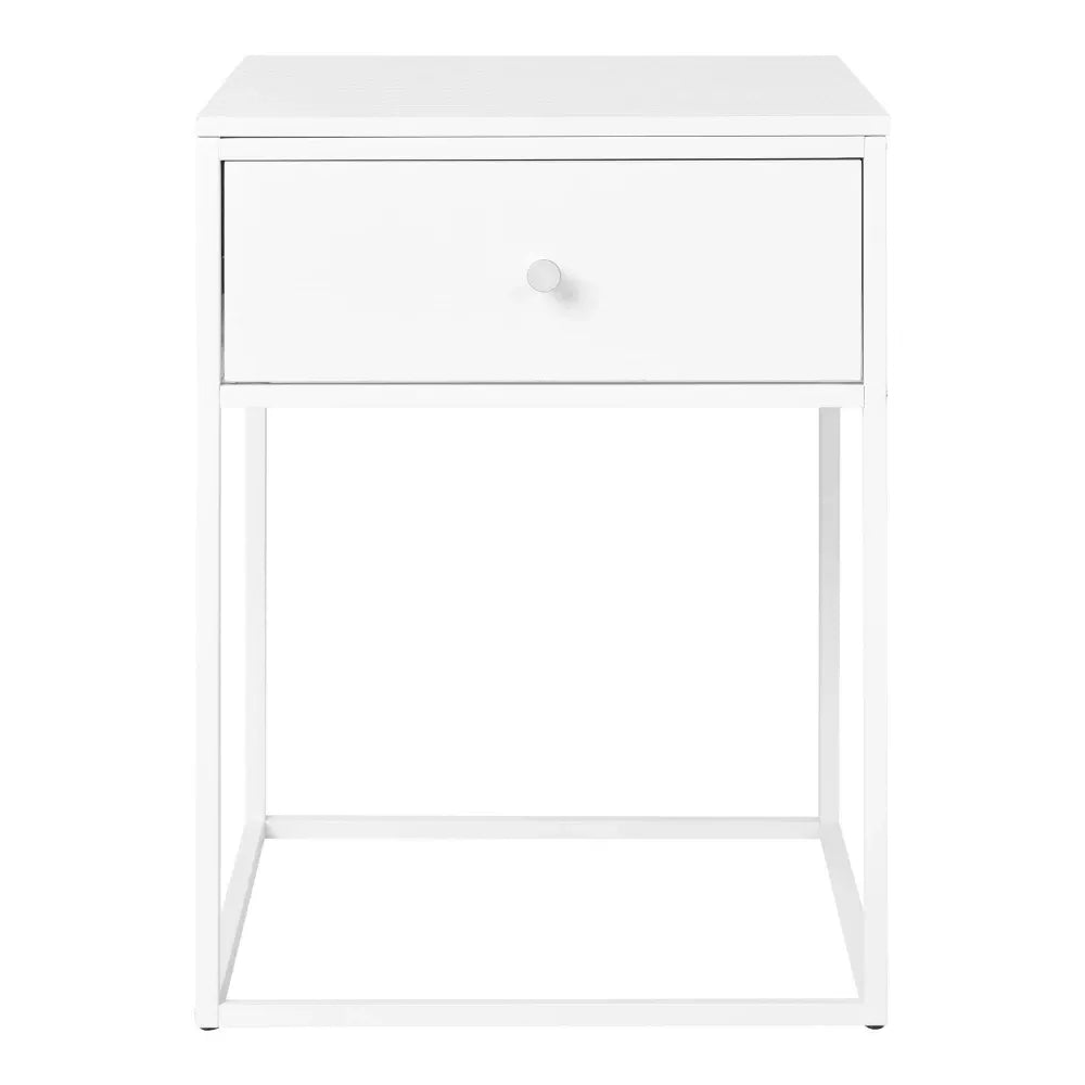 Noptiera din Metal Alb si MDF Alb L40xH55cm Vita