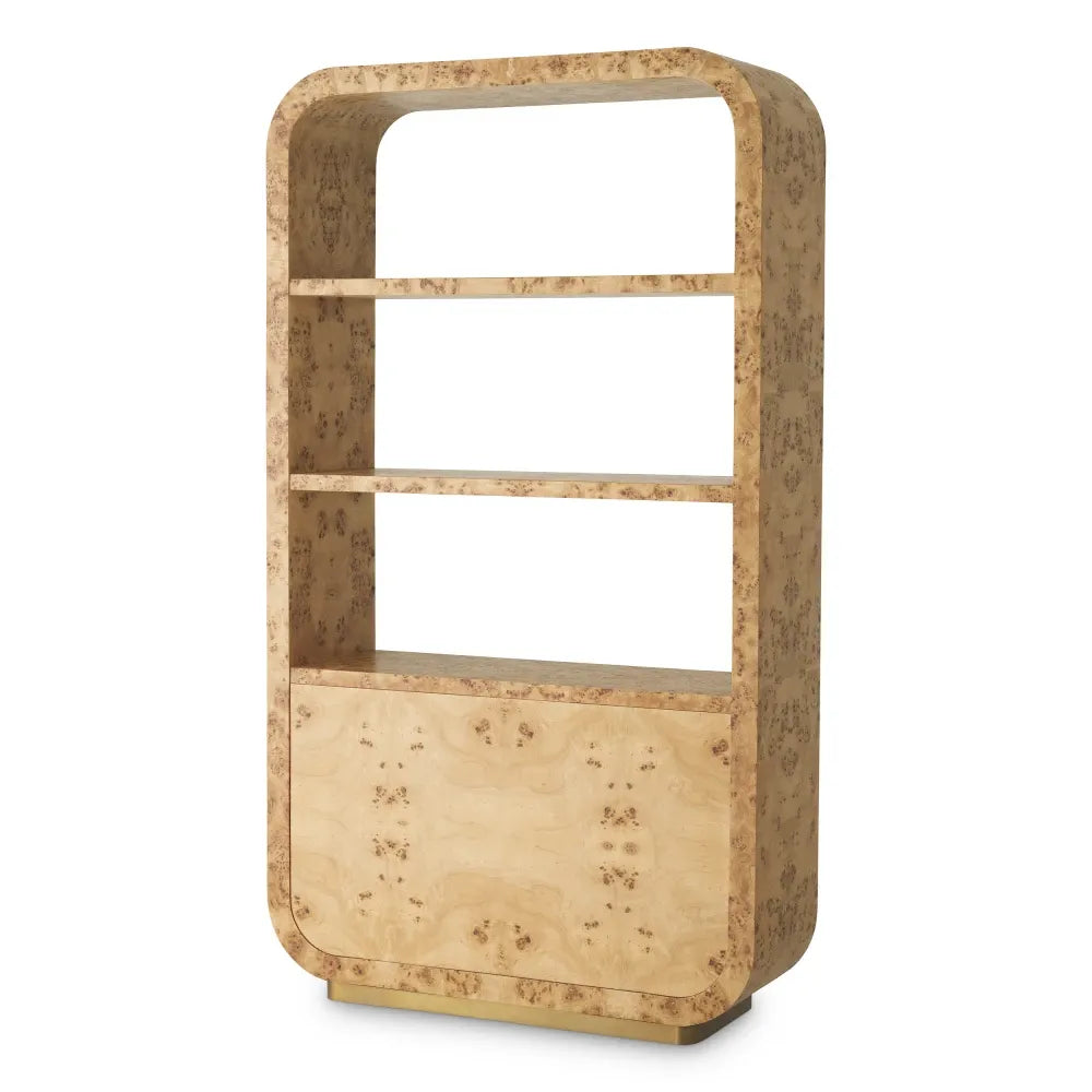Biblioteca din Furnir mappa burl Maro deschis L120xH210cm Quinton Eichholtz