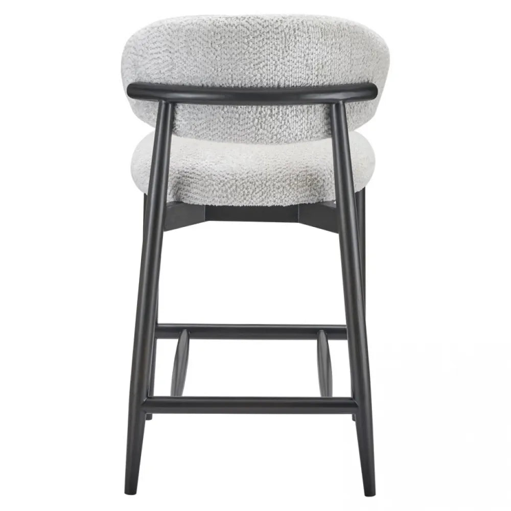 Scaun de insula tapitat cu Stofa be lovely Crem cu picioare din Lemn Negru H96xL52xA52cm Cherry Richmond interiors