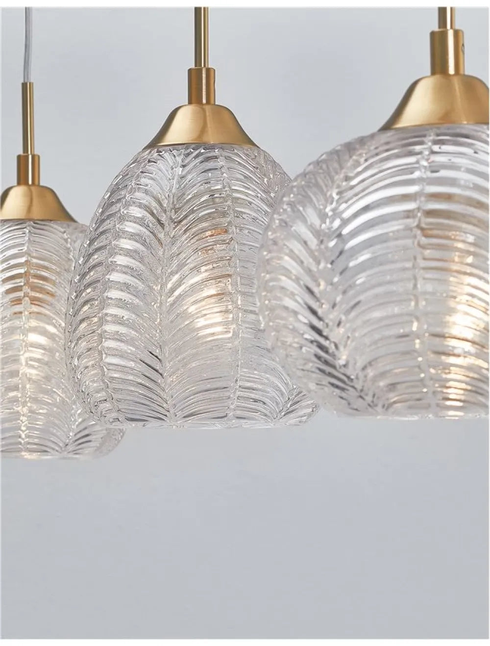 Lustra structura din Metal Auriu si abajur din Sticla Transparent H120xL76cm IP20 VARIO