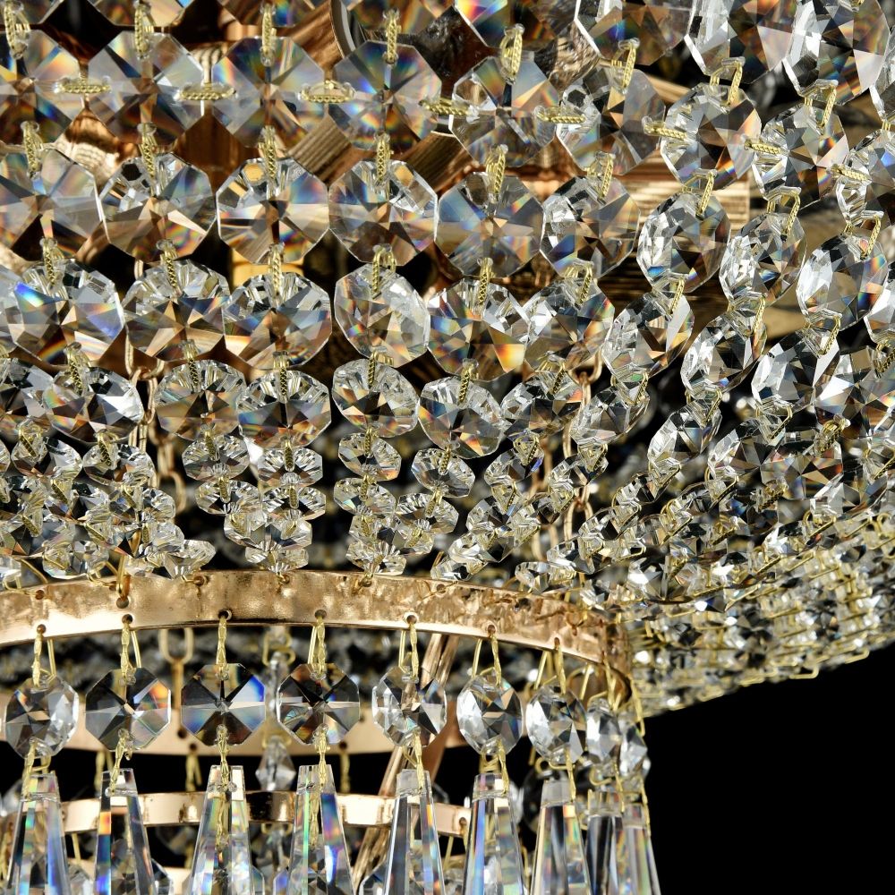 Lustra rotunda din Cristal Transparent cu 5 becuri D40xH44cm Palace