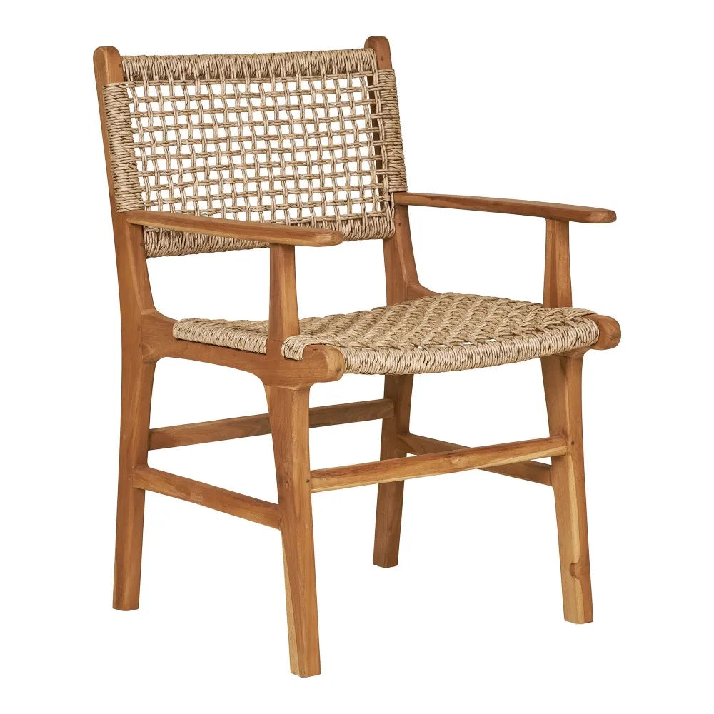 Scaun de exterior din Lemn de tec Maro si Ratan Maro H90xL57xA56cm Derby