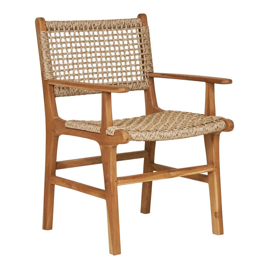 Scaun de exterior din Lemn de tec Maro si Ratan Maro H90xL57xA56cm Derby