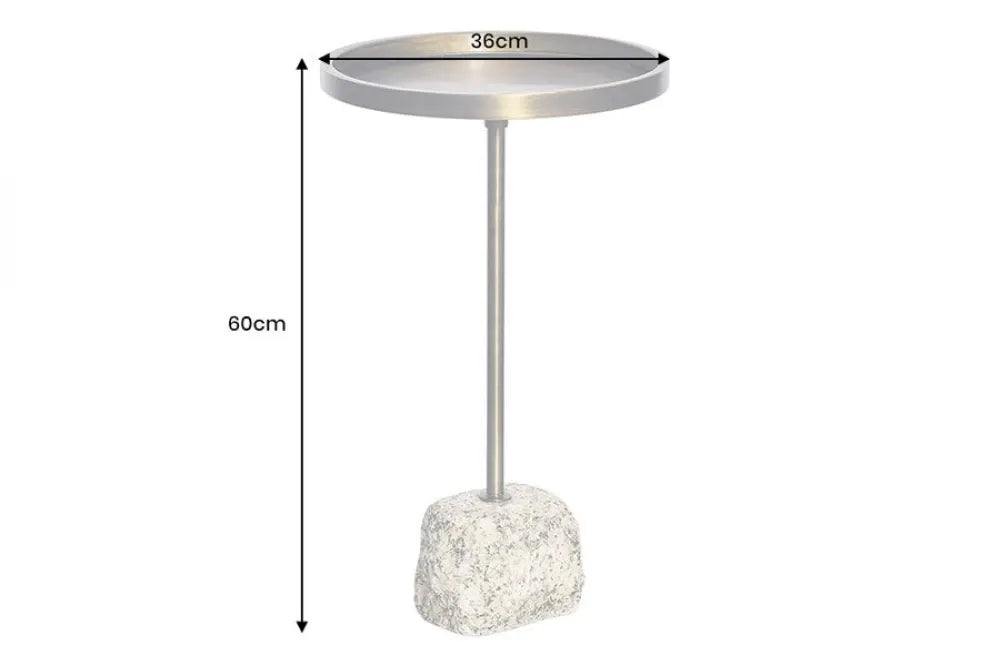 Masuta laterala din Metal Alama si Metal/Marmura Multicolor L36xH60cm Trayful