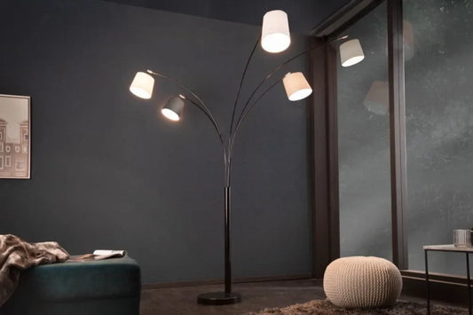 Lampa de podea din Metal Negru si Textil Multicolor H205xL120cm Levels