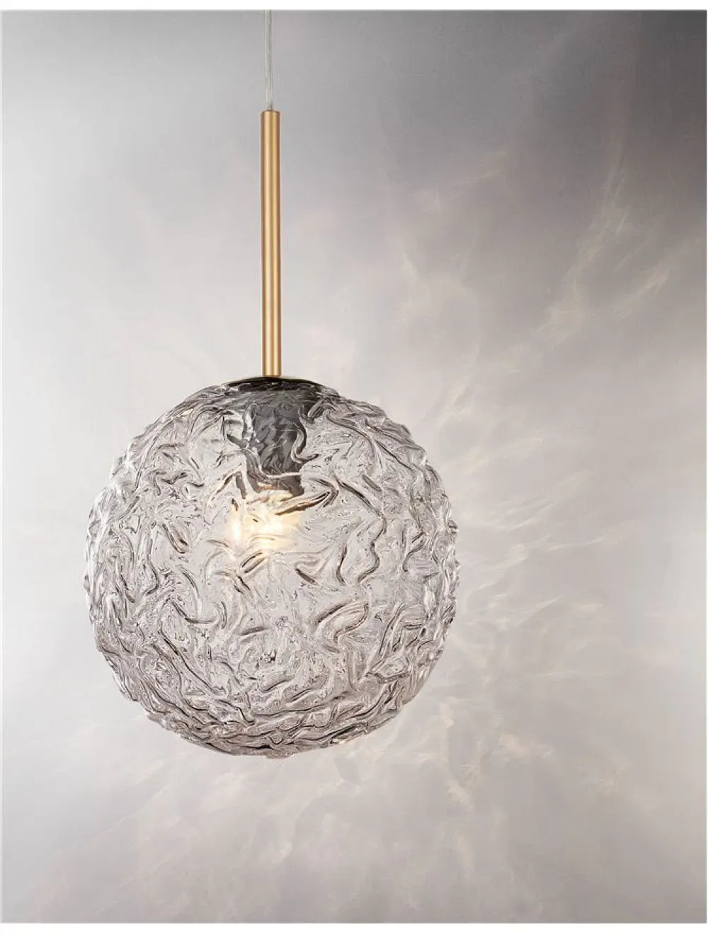 Pendul structura din Metal Auriu si abajur din Sticla Transparent H180xL30cm IP20 MIRANO