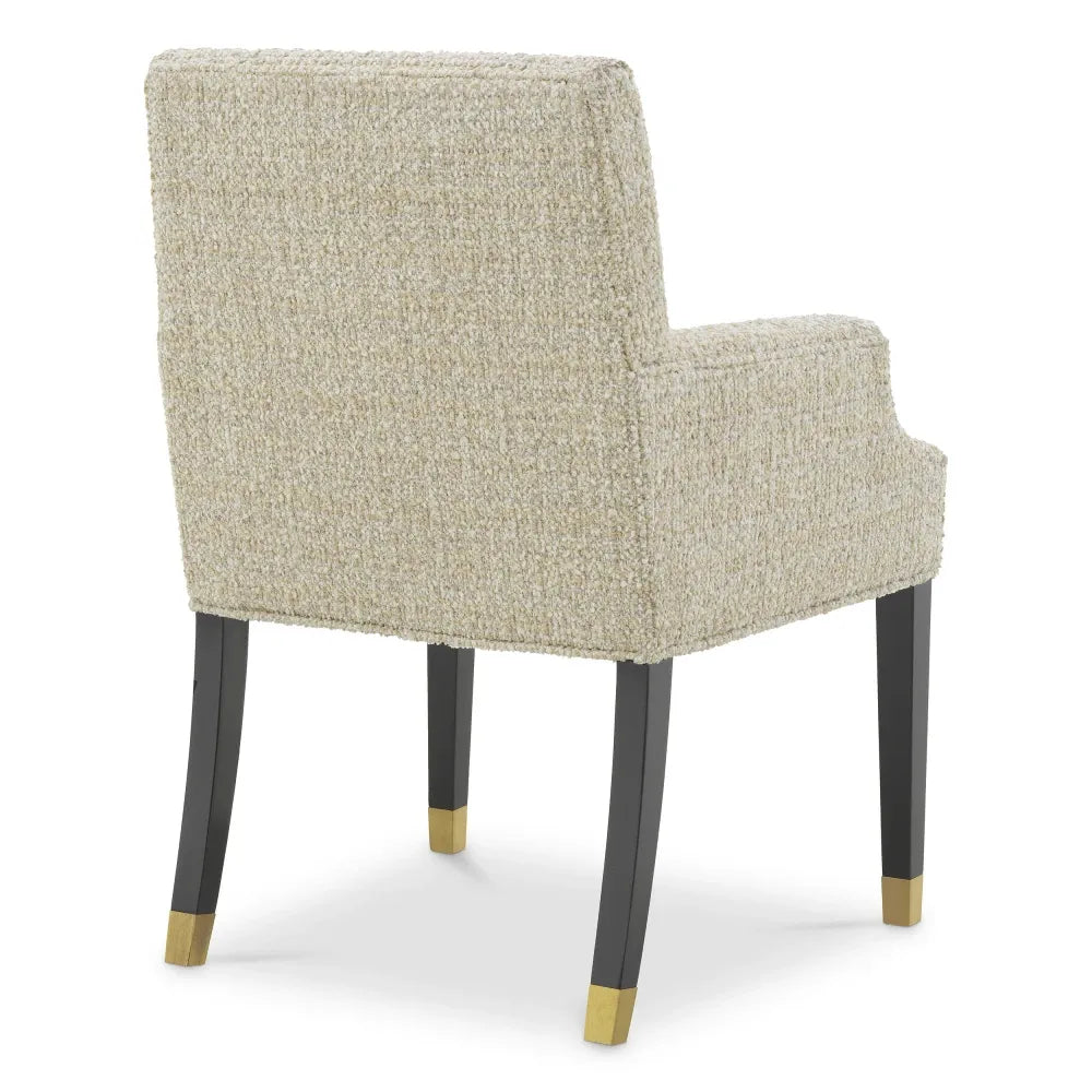 Scaun tapitat cu Chenille Bej L62xA64xH90cm Clayton Eichholtz