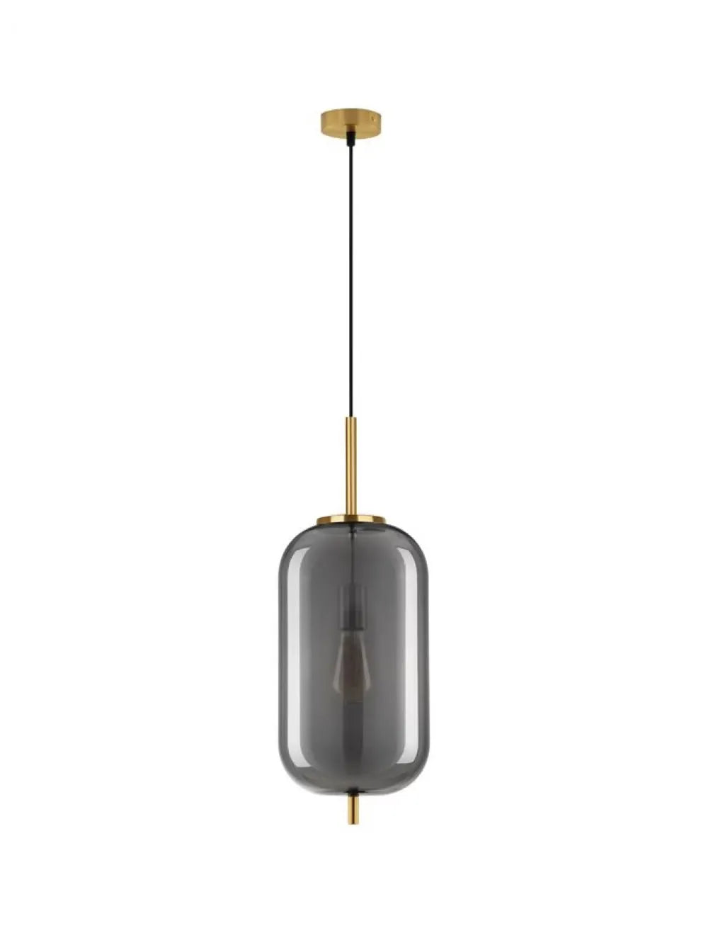 Pendul structura din Metal Auriu si abajur din Sticla Fumuriu H120xL22cm IP20 LATO
