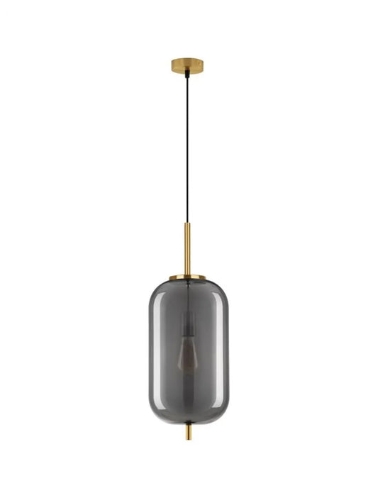 Pendul structura din Metal Auriu si abajur din Sticla Fumuriu H120xL22cm IP20 LATO