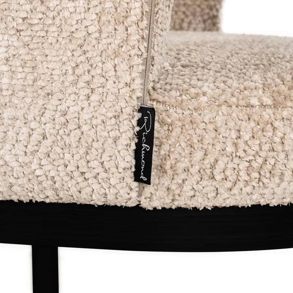 Scaun tapitat cu Stofa be lovely Bej cu picioare din Metal Negru H78xL64xA60cm Ellis Richmond interiors