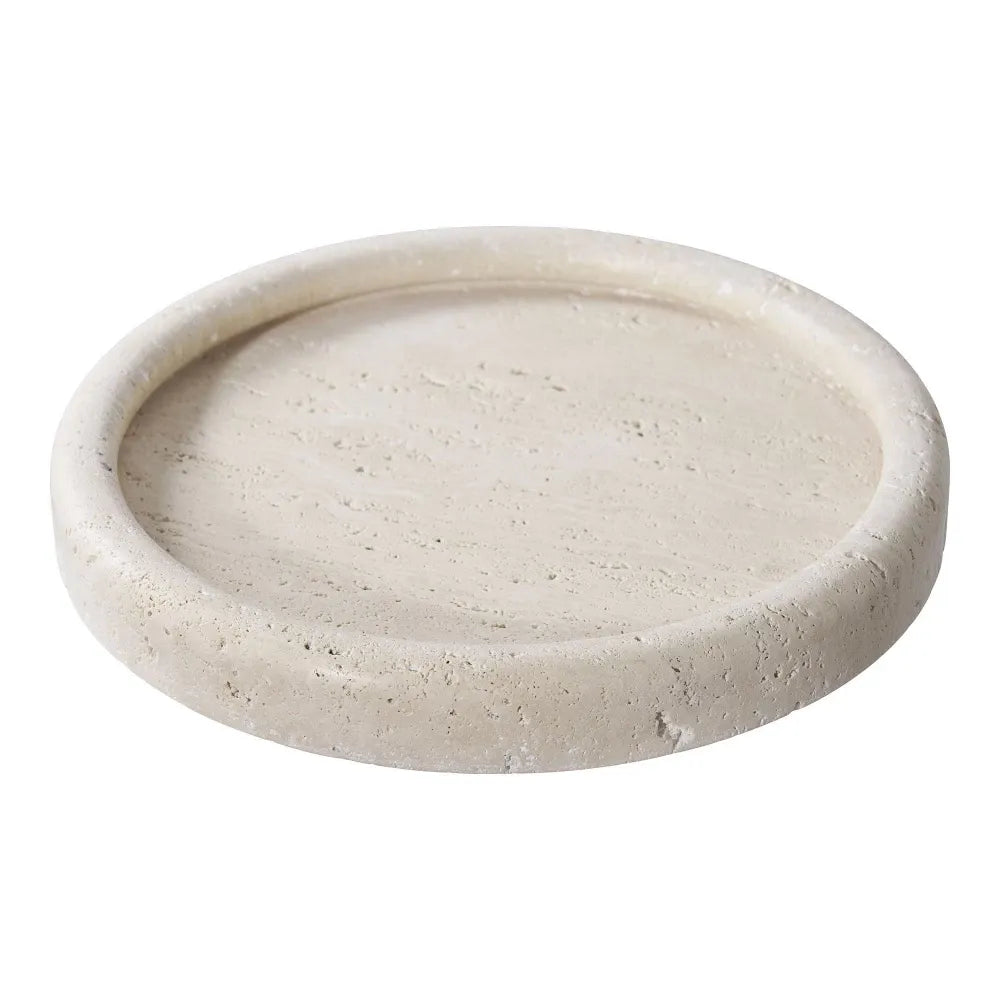 Tava decorativa din Travertin Bej H2,5xD25.5cm HN0900