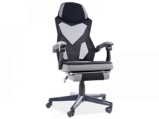 Scaun de birou reglabil din Material textil si Plastic Gri/Negru H108-120xL56xA48cm Q939