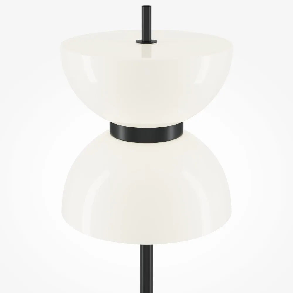 Lampa podea din Metal Negru si Sticla Alb H145xD22cm Kyoto