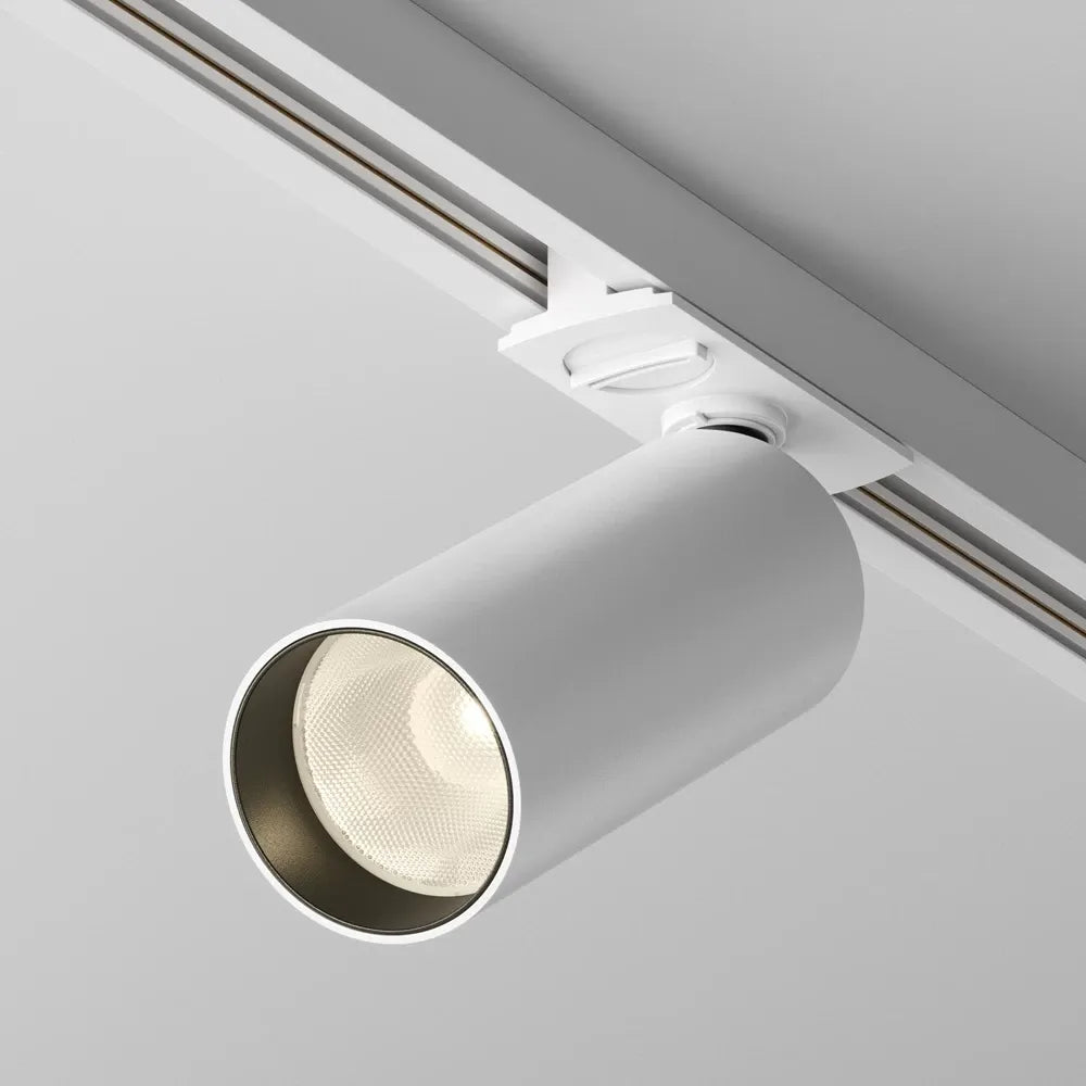 Spot dimabil pentru sina Unity din Aluminiu Alb H16xD5cm IP 20 12W 900lm 3000k Focus LED