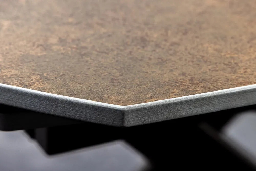 Masa extensibila din Ceramica Maro si Metal Bronz L130-190xH75cm Inception