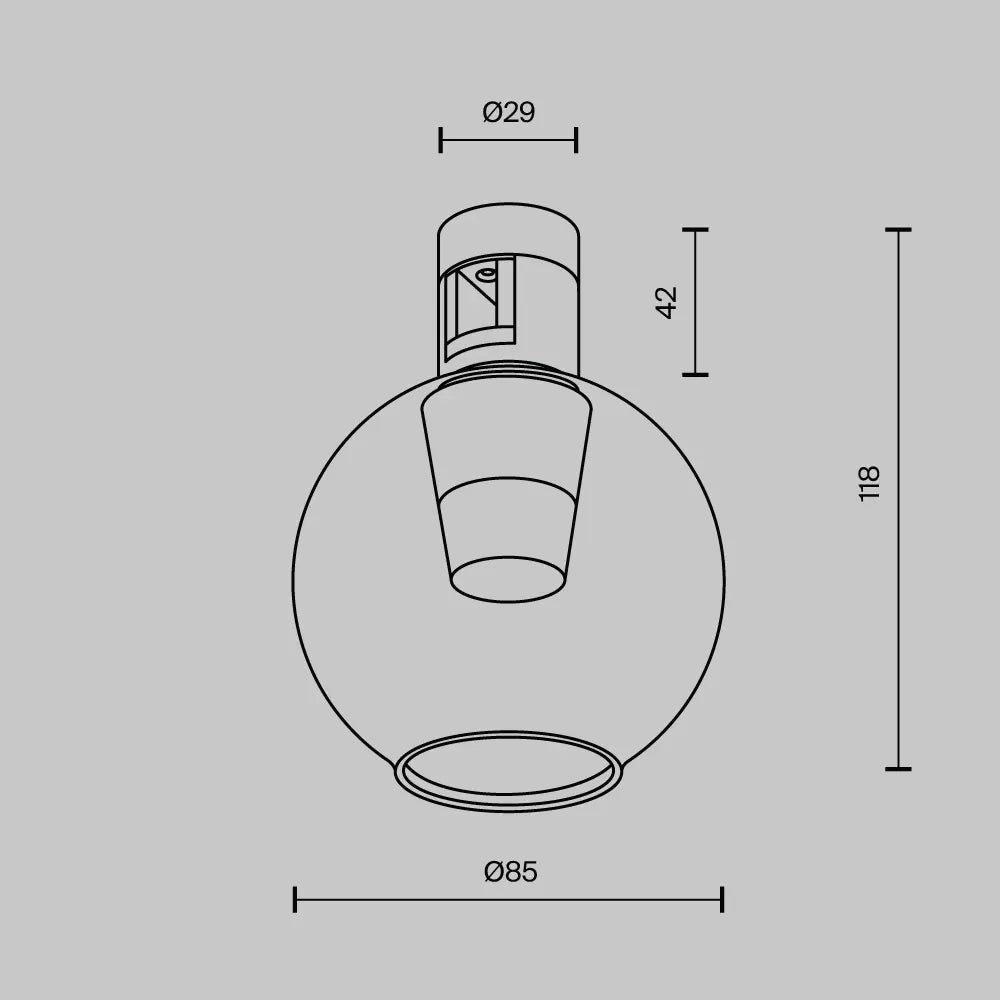 Spot pentru sina Flarity din Aluminiu Alama H11.5xD8.5cm 3W 60lm 2700k Bubble