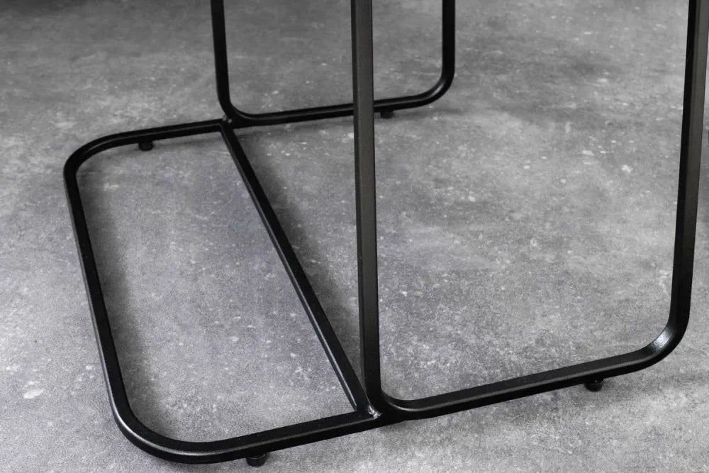 Set 2 masute laterale din Metal Negru/Auriu/argintiu L40xH48cm Abstract