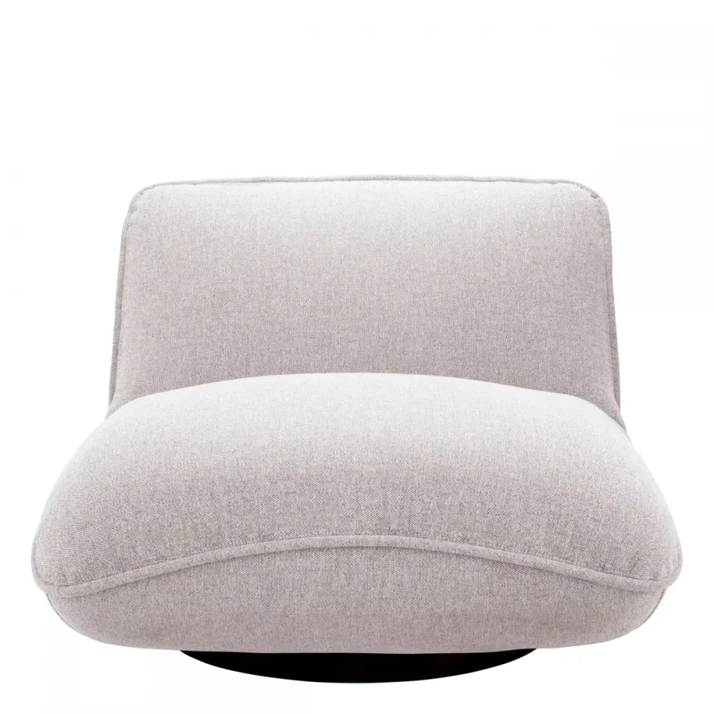 Fotoliu de exterior din Metal Negru si Stofa Gri H71xL85.5xA105cm Relax Eichholtz