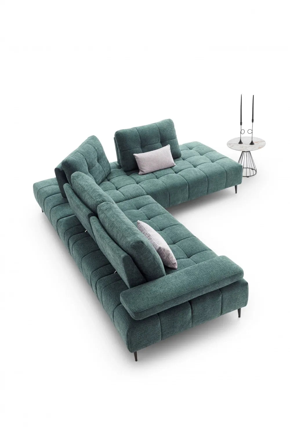 Coltar fix in forma de L modular cu spatar si brate reglabile L302-344cm Joplin
