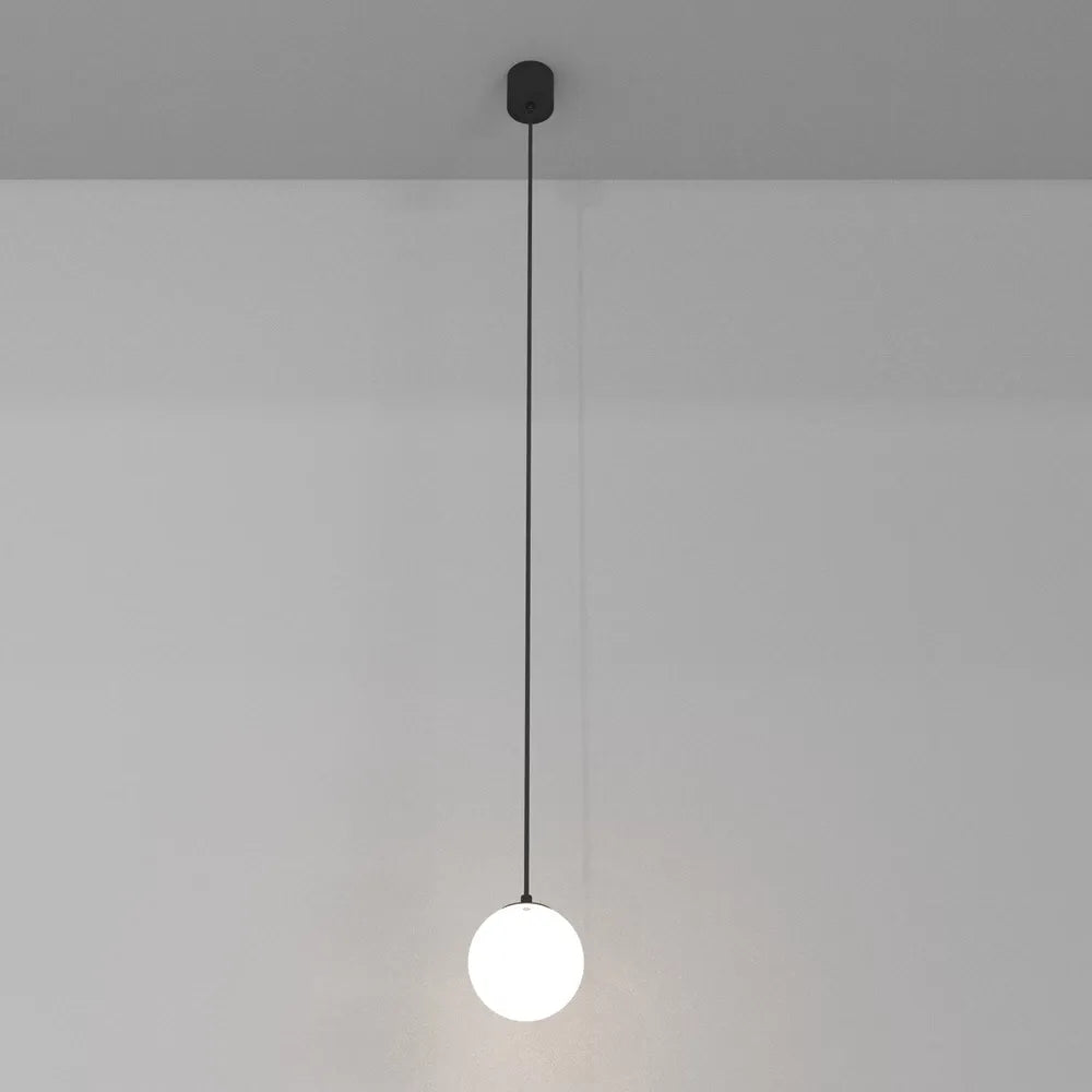 Pendul din Aluminiu Negru H220xD10cm IP 20 5W 330lm 4000k Luna