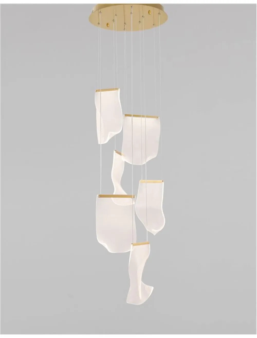 Candelabru structura din Aluminiu Auriu si abajur din Acrilic Transparent H150xL48cm IP20 39W 2473lm 3000k SIDERNO