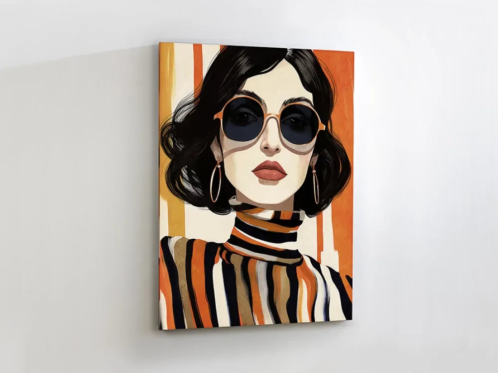Tablou Portret pe Panza Multicolor L90xH120cm Orange